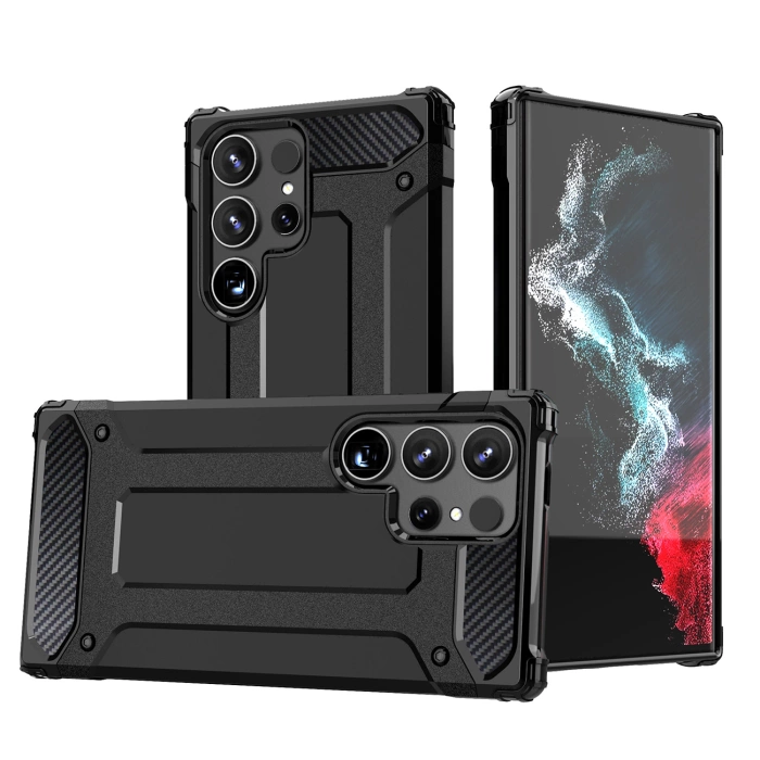 Pancerne hybrydowe etui Hybrid Armor pokrowiec na Xiaomi Redmi Note 14 Pro 4G / 5G / Poco X7 - czarne