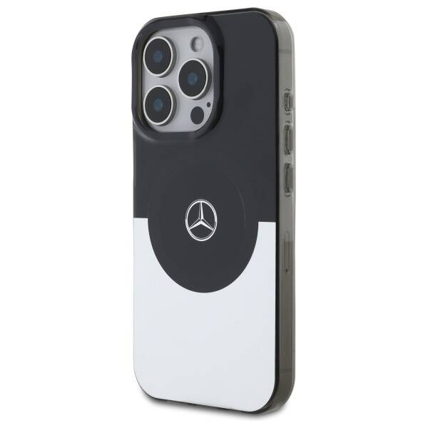 Etui Mercedes iPhone 16 Pro Max 6.9" czarny srebrny/black silver hardcase Doubel Layer BiColor MagSafe
