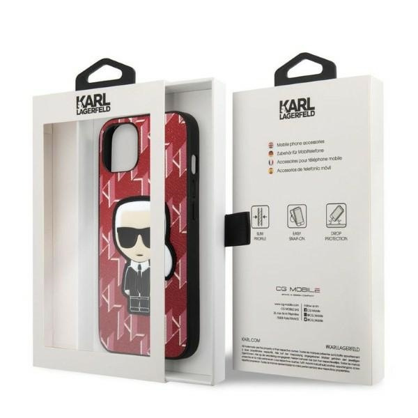 Etui Karl Lagerfeld Klhcp13spmnikpi iPhone 13 Mini 5,4" Hardcase Czerwony/red Monogram Ikonik Patch Case