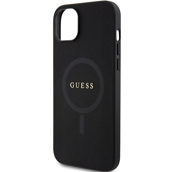 Etui Guess GUHMP15SPSAHMCK iPhone 15 6.1" czarny/black hardcase Saffiano MagSafe Case