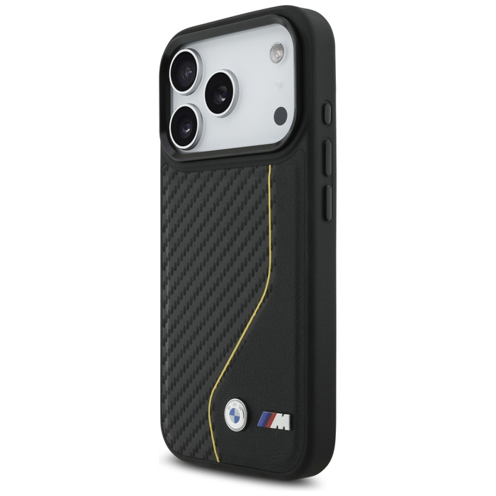 Etui BMW M Carbon Line & Logo MagSafe do iPhone 17 Pro żółty
