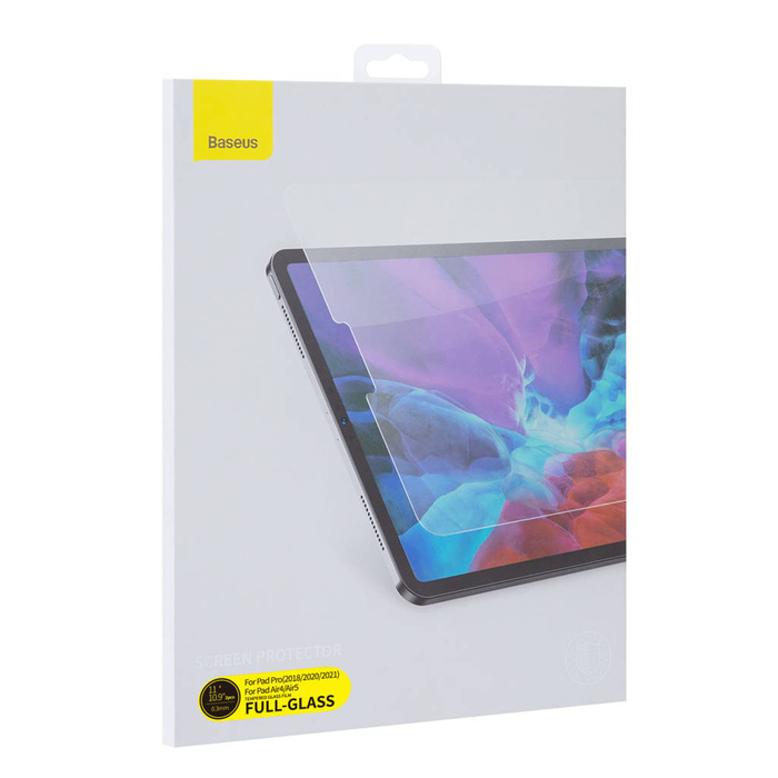 Baseus 2x Full-glass film 0,3mm folia do iPad Pro 12.9'' 2021 (5 gen.) / 2020 (4 gen.) / 2018 (3 gen.) z zestawem montażowym