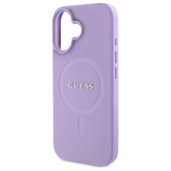 Etui Guess iPhone 16 16 6.1" fioletowy/purple hardcase Saffiano MagSafe