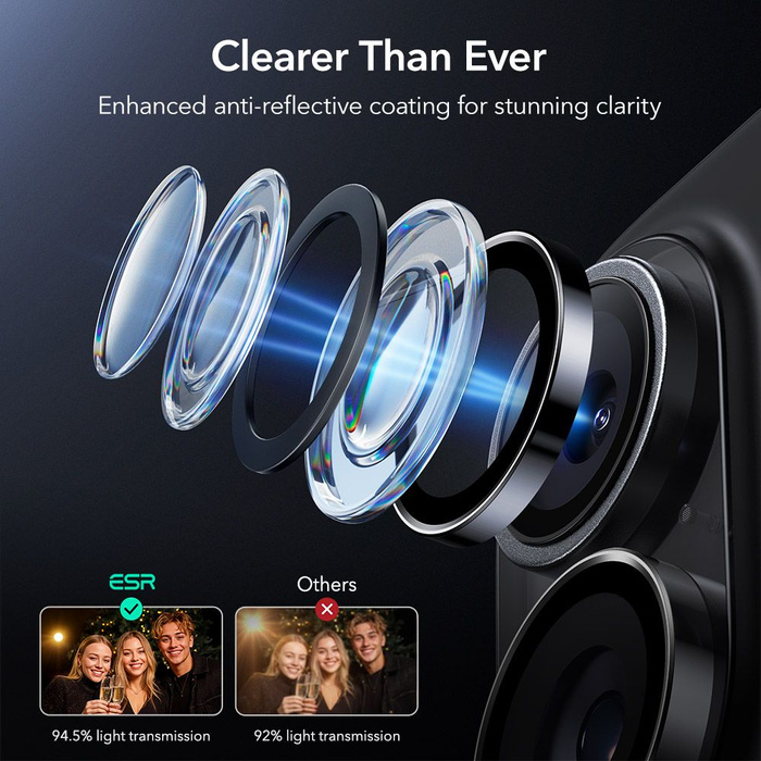 OSŁONA NA APARAT ESR ARMORITE CAMERA PROTECTOR IPHONE 16 / 16 PLUS / 17 BLACK