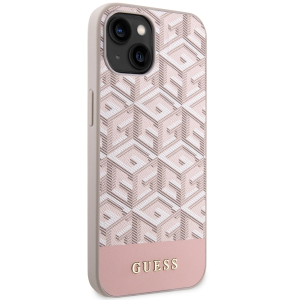 Etui Guess GUHMP14SHGCFSEP iPhone 14 6,1" różowy/pink hard case GCube Stripes MagSafe Case