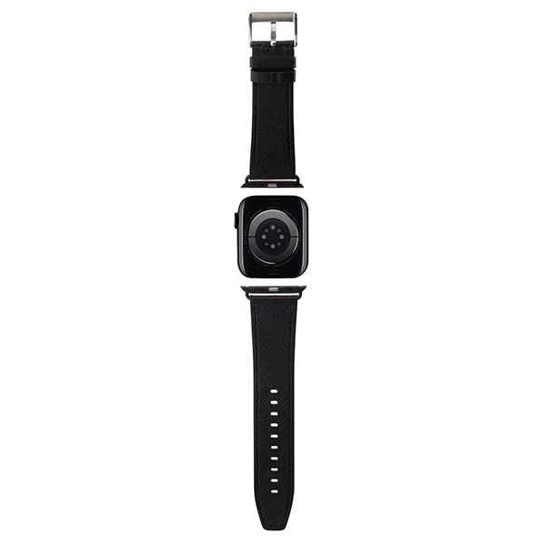 Pasek Karl Lagerfeld Pasek KLAWLSAKLHPK Apple Watch 42 / 44 / 45 / 49mm czarny/black strap Saffiano Monogram