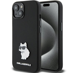Etui Karl Lagerfeld KLHCP15MSMHCNPK iPhone 15 Plus 6.7" czarny/black Silicone Choupette Metal Pin Case