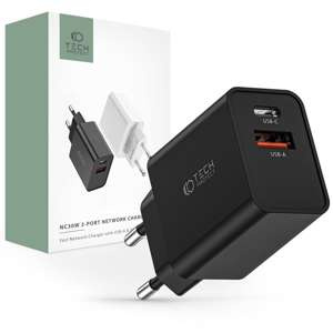 ŁADOWARKA TECH-PROTECT NC30W 2-PORT NETWORK CHARGER PD30W/QC3.0 BLACK