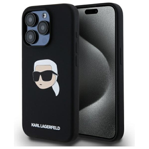 Karl Lagerfeld KLHMP15XSKHPPLK iPhone 15  Pro Max 6.7" czarny/black hardcase Silicone Karl Head Print MagSafe