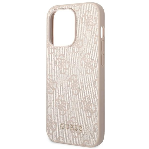 Etui GUESS Apple iPhone 14 Pro 4G Metal Gold Logo Różowy Hardcase