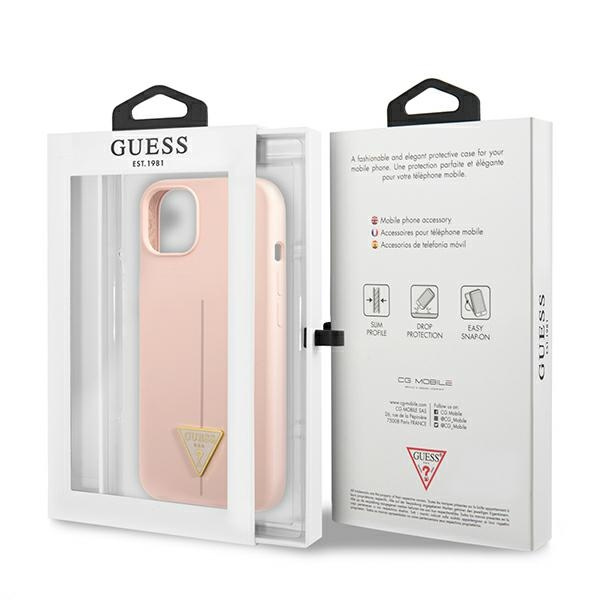 Etui GUESS Apple iPhone 13 Mini Silicone Triangle Różowy Hardcase