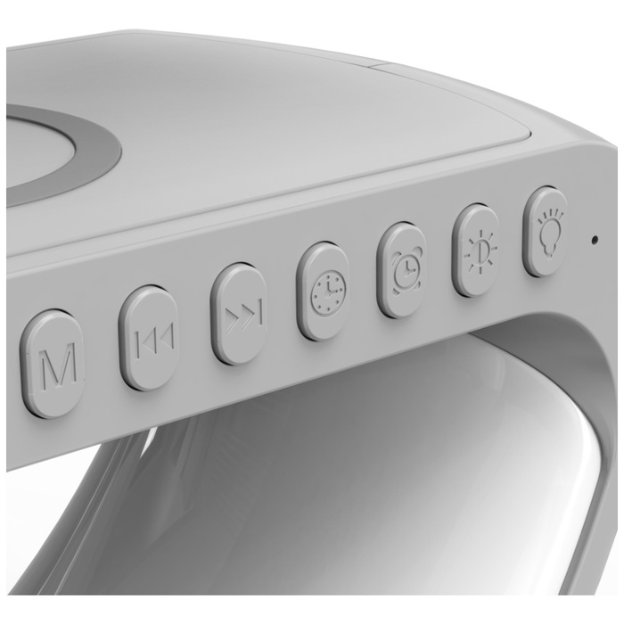 Wielofunkcyjna Lampka MajesticLine       z budzikiem i głośnikiem bluetooth biały