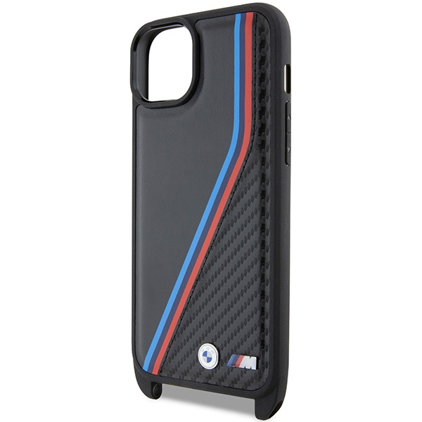 Etui Bmw Bmhcp15s23psvtk Iphone 15 / 14 / 13 Czarny/black Hardcase M Edition Carbon Tricolor Lines & Strap Case
