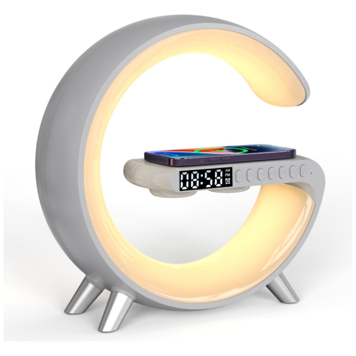 Wielofunkcyjna Lampka MajesticLine       z budzikiem i głośnikiem bluetooth biały