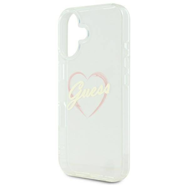 Etui Guess iPhone 16 6.1" przeźroczysty/transparent hardcase IML Heart