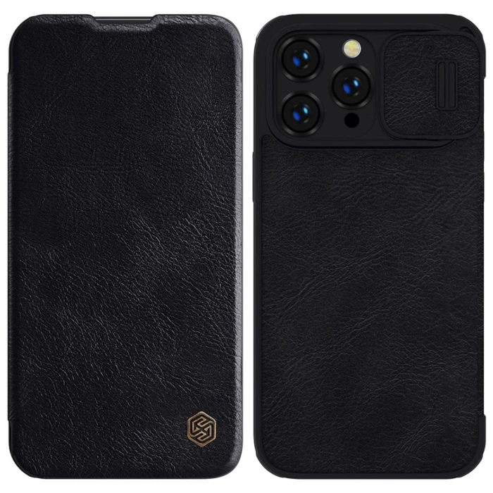 Etui skórzane Nillkin Qin Pro Leather Case do iPhone 14 Pro Max (czarne)