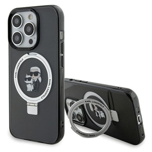 Etui Karl Lagerfeld KLHMP15XHMRSKCK iPhone 15 Pro Max 6.7" czarny/black hardcase Ring Stand Karl&Choupettte MagSafe Case