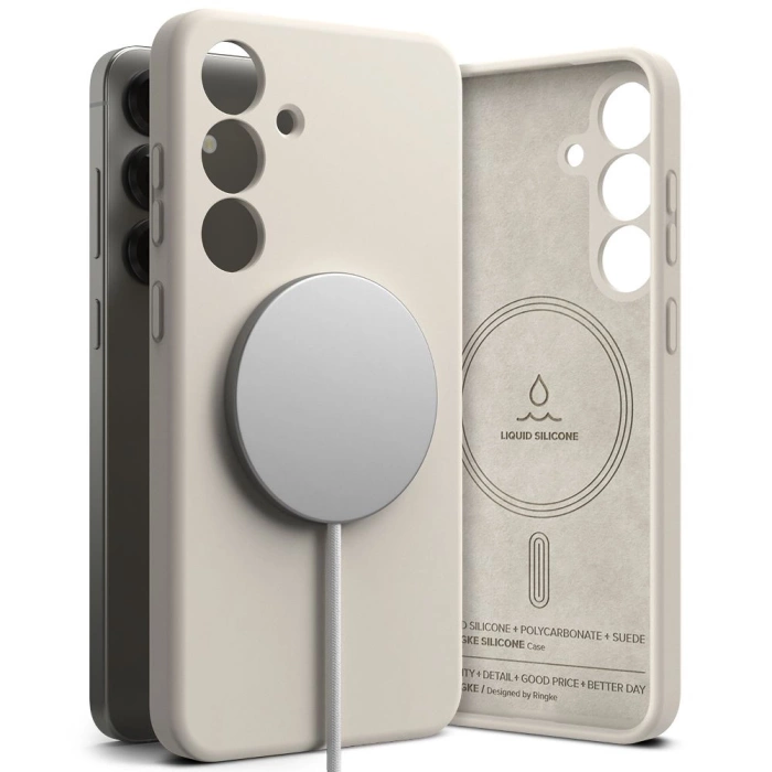 Etui RINGKE SILICONE MAGNETIC MAGSAFE GALAXY S25 STONE