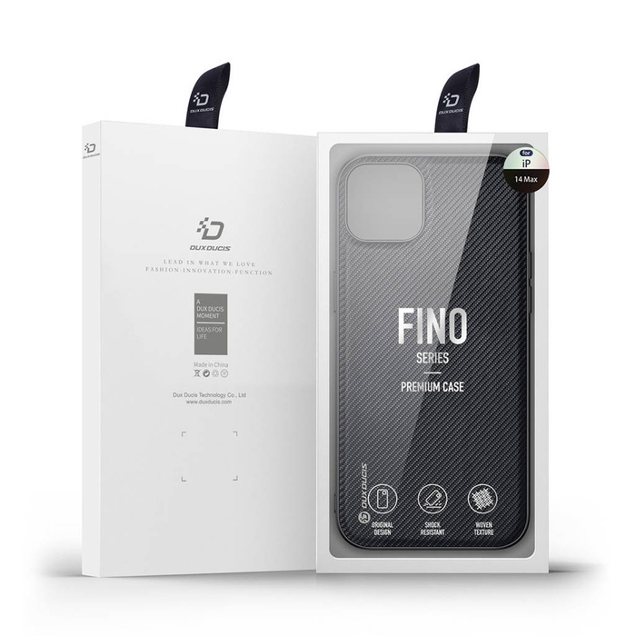Dux Ducis Fino etui pokrowiec pokryty nylonowym materiałem iPhone 14 Max czarny