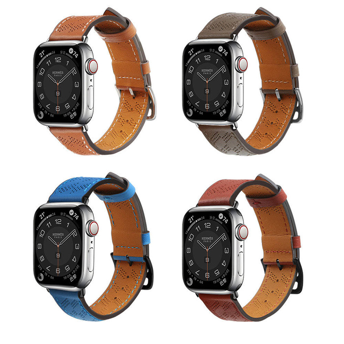 Pasek Strap Leather skórzany pasek Apple Watch Ultra, SE, 8, 7, 6, 5, 4, 3, 2, 1 (49, 45, 44, 42  mm) opaska bransoleta brązowy