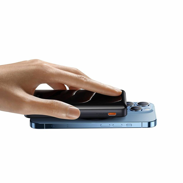 Powerbank Baseus Magnetic Bracket z bezprzewodowym ładowaniem MagSafe 10000mAh 20W Overseas Edition niebieski (PPCX000203) z Kablem USB-C 0,5m