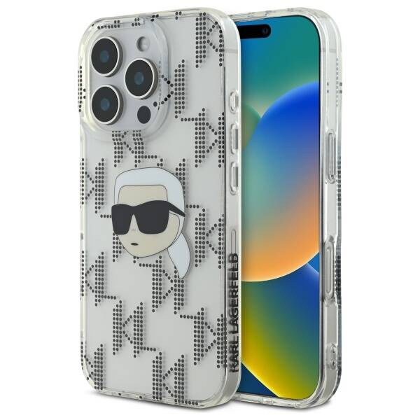 Etui Karl Lagerfeld iPhone 16 Pro Max 6.9" przezroczysty/transparent hardcase IML Karl Head Electroplated