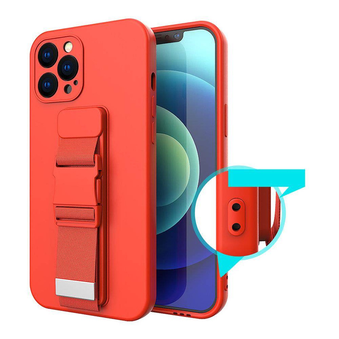 ETUI Rope case żelowe etui ze smyczą łańcuszkiem torebka smycz iPhone 13 Pro Max ciemnozielony CASE