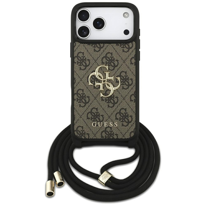 Etui Guess 4G Big Logo Cord Stap         Crossbody do iPhone 17 Pro Max brązowy