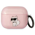 Karl Lagerfeld KLA3HNCHTCP Airpods 3 cover różowy/pink Ikonik Choupette