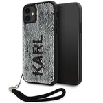 Etui Karl Lagerfeld KLHCN61PSQRKS iPhone 11  6,1" srebrny/silver hardcase Sequins Cord Case