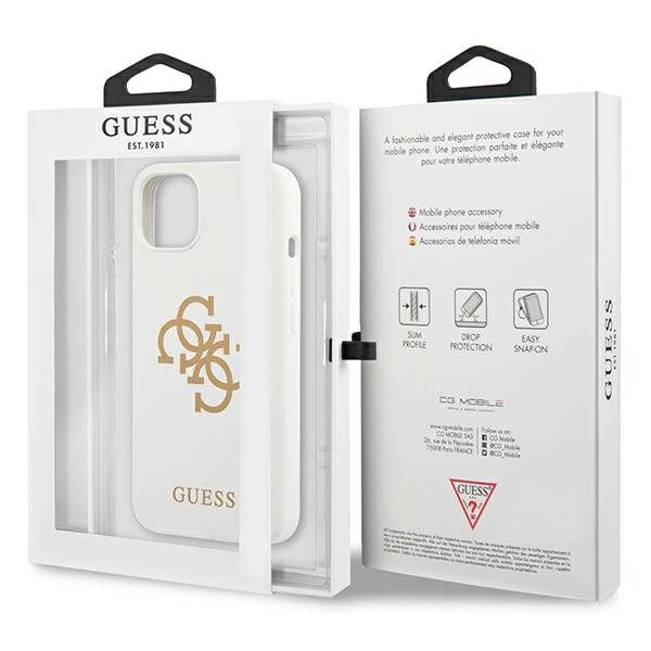 Etui GUESS Apple iPhone 13 Mini Silicone 4G Logo Biały Hardcase