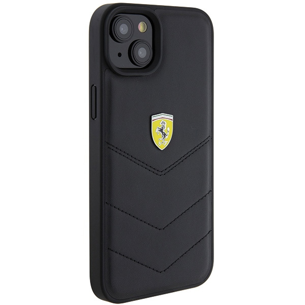 Etui Ferrari FEHCP15MRDUK iPhone 15 Plus 6.7" czarny/black hardcase Quilted Metal Logo Case