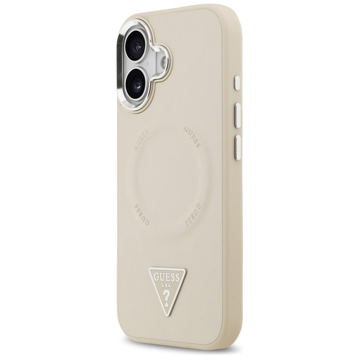 Etui Guess Triangle Logo MagSafe do      iPhone 17 beżowy