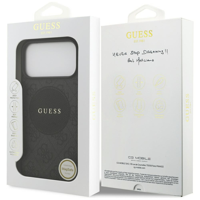 Etui Guess 4G Circle Classic Logo        MagSafe do iPhone 17 Pro Max czarny