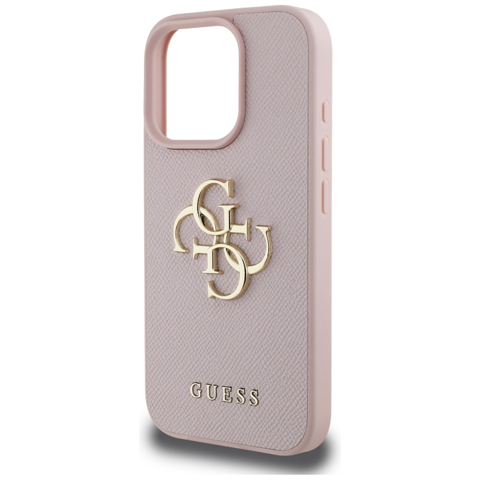 Etui Guess Grained Big 4G Logo Small      Classic Logo do iPhone 16 Pro Max różowy