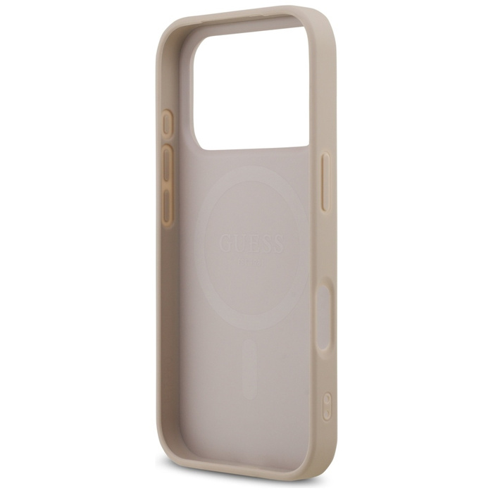 Etui Guess 4G Printed Stripes MagSafe do iPhone 17 Pro różowy