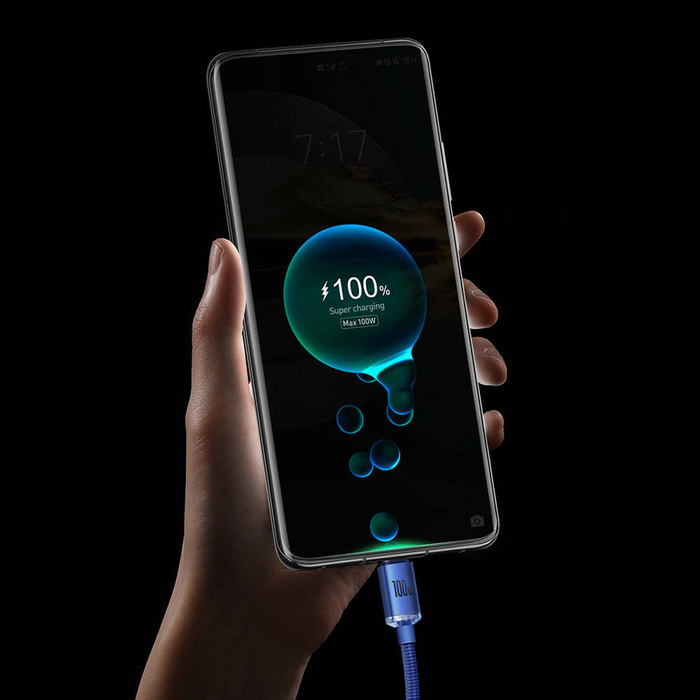 [PO ZWROCIE] Baseus Crystal Shine Series kabel przewód USB do szybkiego ładowania i transferu danych USB Typ A - USB Typ C 100W 1,2m czarny (CAJY000401)