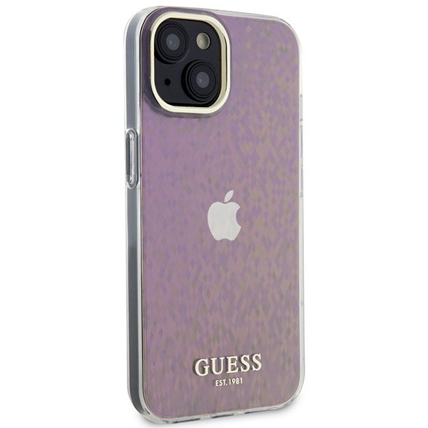 Etui Guess GUHCP15SHDECMP iPhone 15 6.1" różowy/pink hardcase IML Faceted Mirror Disco Iridescent Case