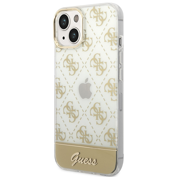 Etui GUESS Apple iPhone 14 Plus 4G Pattern Script Złoty Hardcase