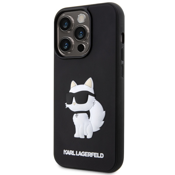 Etui Karl Lagerfeld KLHCP14X3DRKHNK iPhone 14 Pro Max 6.7" czarny/black hardcase Rubber Choupette 3D Case