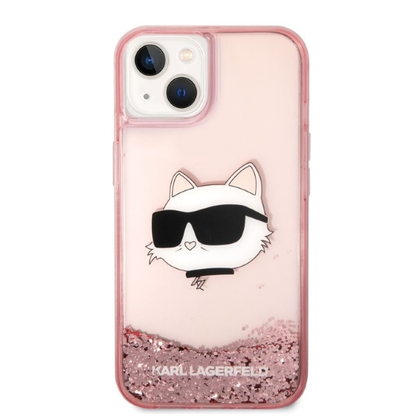 Etui KARL LAGERFELD Apple iPhone 14 Plus Glitter Choupette Head Różowy Hardcase