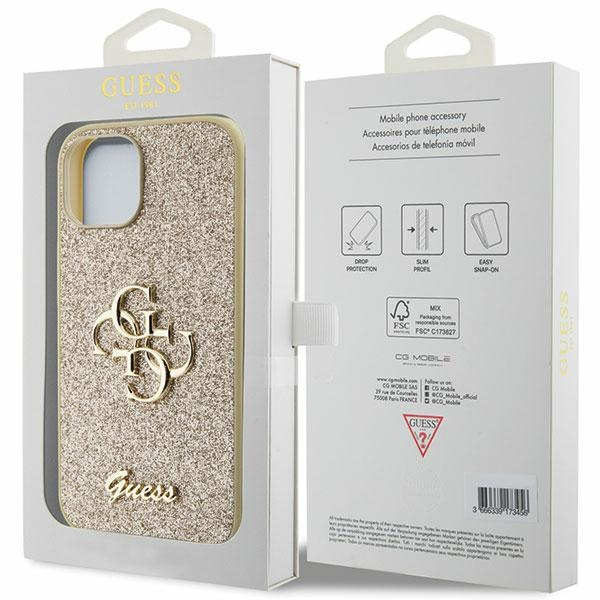 Etui Guess GUHCP15SHG4SGD iPhone 15 6.1" złoty/gold hardcase Glitter Script Big 4G Case