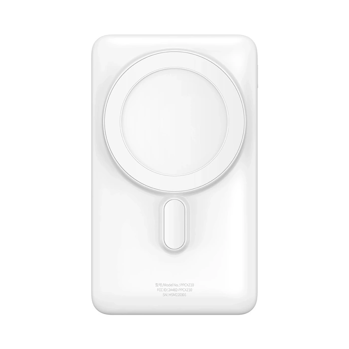 Baseus Magnetic Bracket powerbank z bezprzewodowym ładowaniem MagSafe 10000mAh 20W Overseas Edition biały (PPCX000202) z Kablem USB-C 0,5m