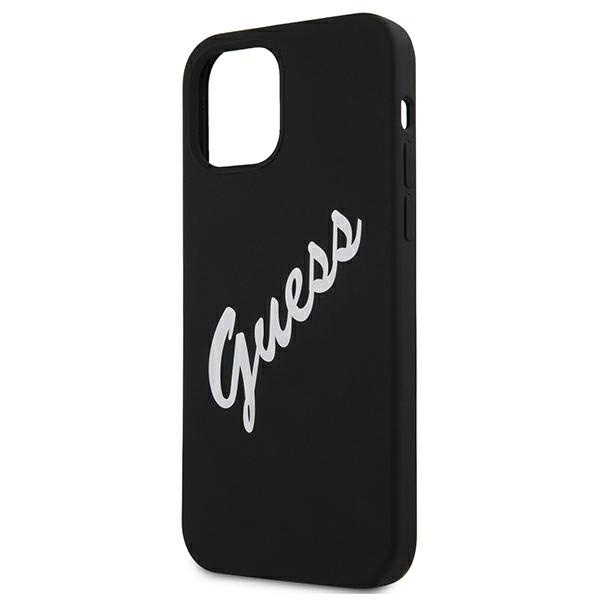 Etui GUESS Apple iPhone 12 Mini Silicone Vintage Czarny Biały Hardcase