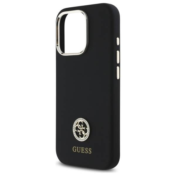 Etui Guess iPhone 16 Pro czarny/black hardcase Silicone Logo Strass 4G