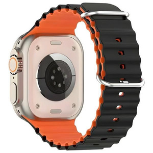 Beline pasek Apple Watch Silicone Waves42/44/45/49mm czarno-pomarańczowy /black-orange box