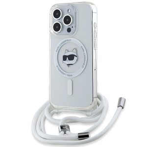 Etui Karl Lagerfeld KLHMP15XHCCHNT iPhone 15 Pro Max 6.7" hardcase transparent IML Choupette Head & Cord Magsafe