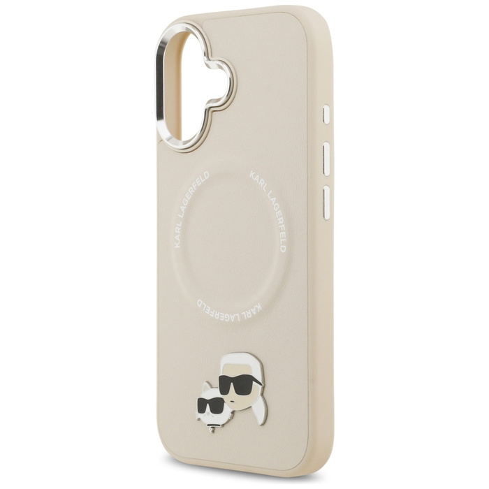 Etui Karl Lagerfeld Karl & Choupette     Pins MagSafe do iPhone 17 beżowy