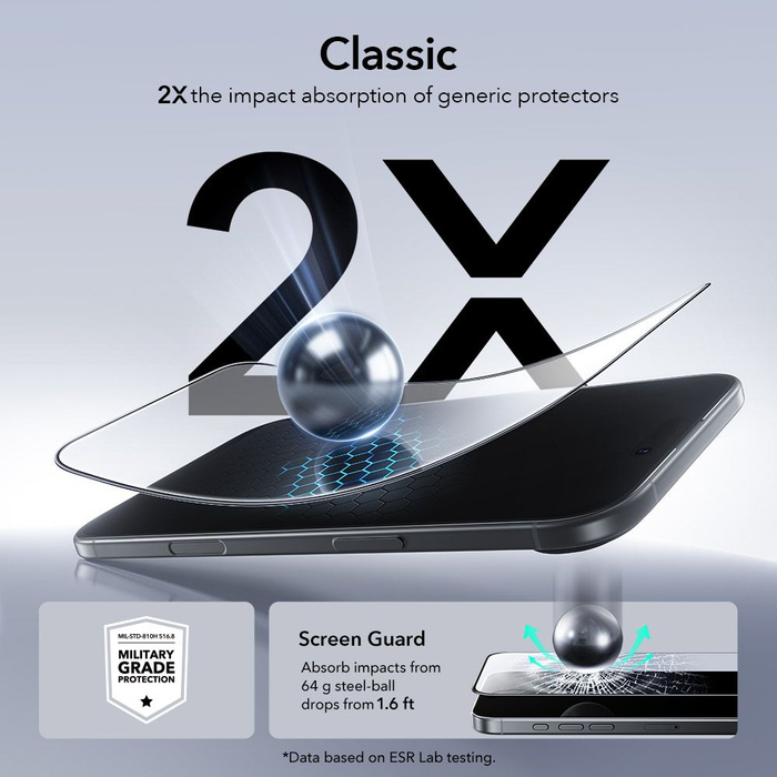 SZKŁO HARTOWANE ESR ULTRAFIT TEMPERED GLASS 2-PACK IPHONE 17 AIR CLEAR