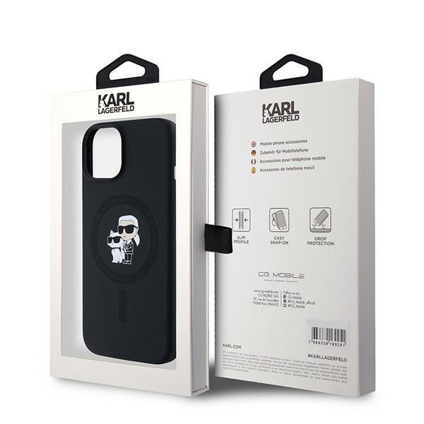 Etui Karl Lagerfeld KLHMP15MSCMKCRHK iPhone 15 Plus / 14 Plus 6.7" czarny/black hardcase Silicone Karl & Choupette MagSafe
